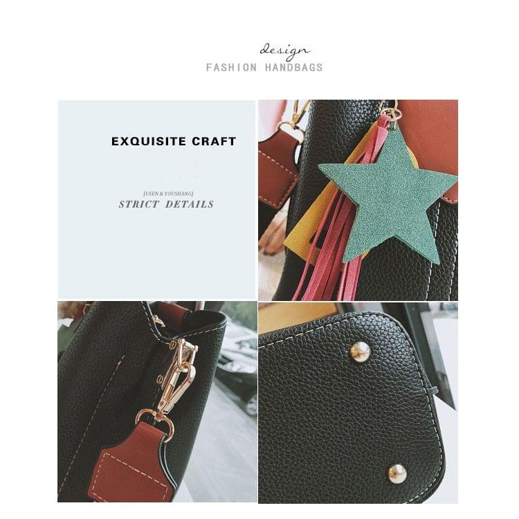 Casual PU Leather Litchi Texture Shoulder Bag Messenger Bag Ladies Handbag