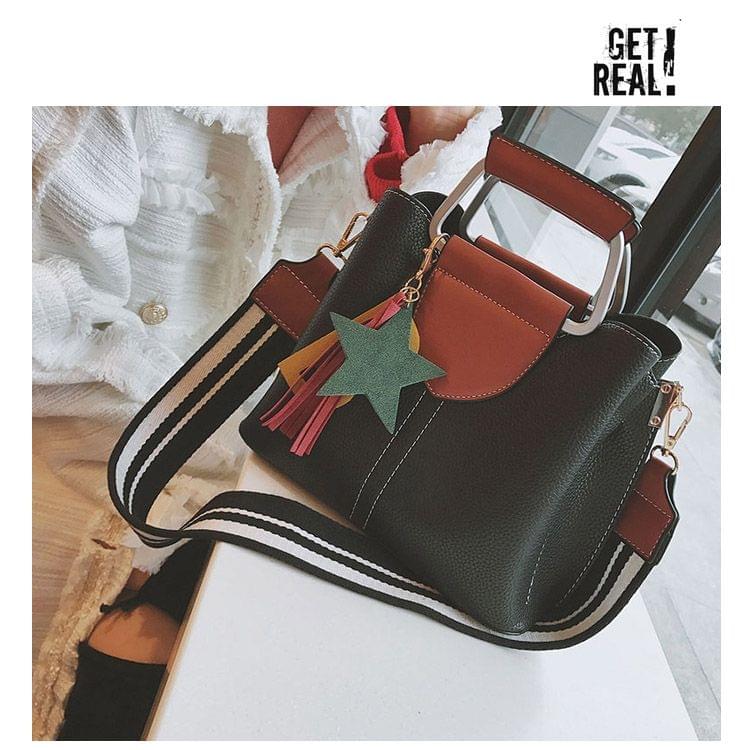 Casual PU Leather Litchi Texture Shoulder Bag Messenger Bag Ladies Handbag