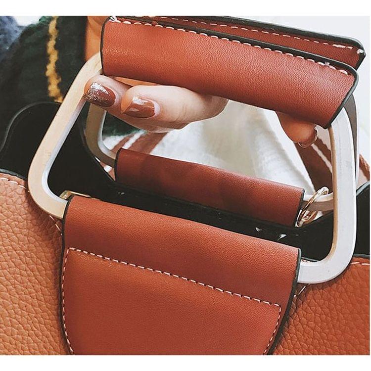 Casual PU Leather Litchi Texture Shoulder Bag Messenger Bag Ladies Handbag