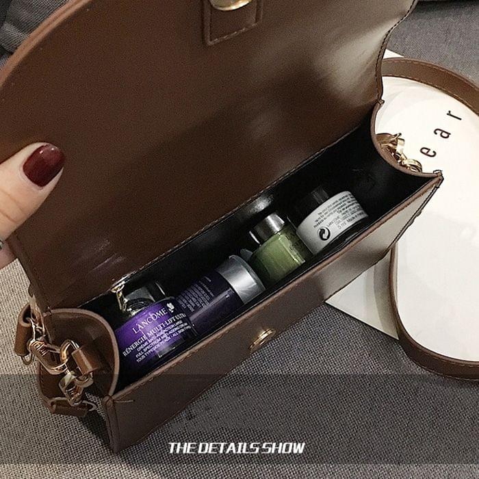 Leisure Fashion PU Leather Slant Shoulder Bag Handbag(Wine Red)