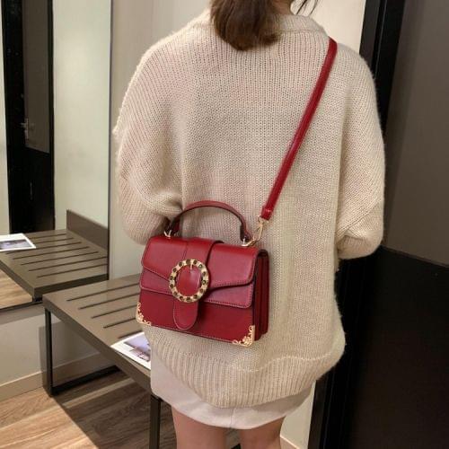 Leisure Fashion PU Leather Slant Shoulder Bag(Red)