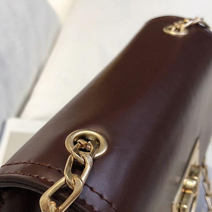 Leisure Fashion PU Leather Slant Shoulder Bag Handbag(Coffee)