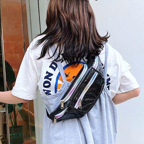 Laser Color PU Leather Waist Chest Bag Single Shoulder Bag Messenger Bag
