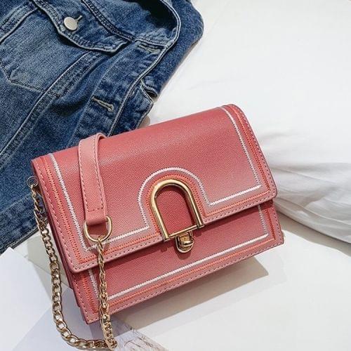 PU Leather Single Shoulder Bag Ladies Handbag Messenger Bag (Pink)