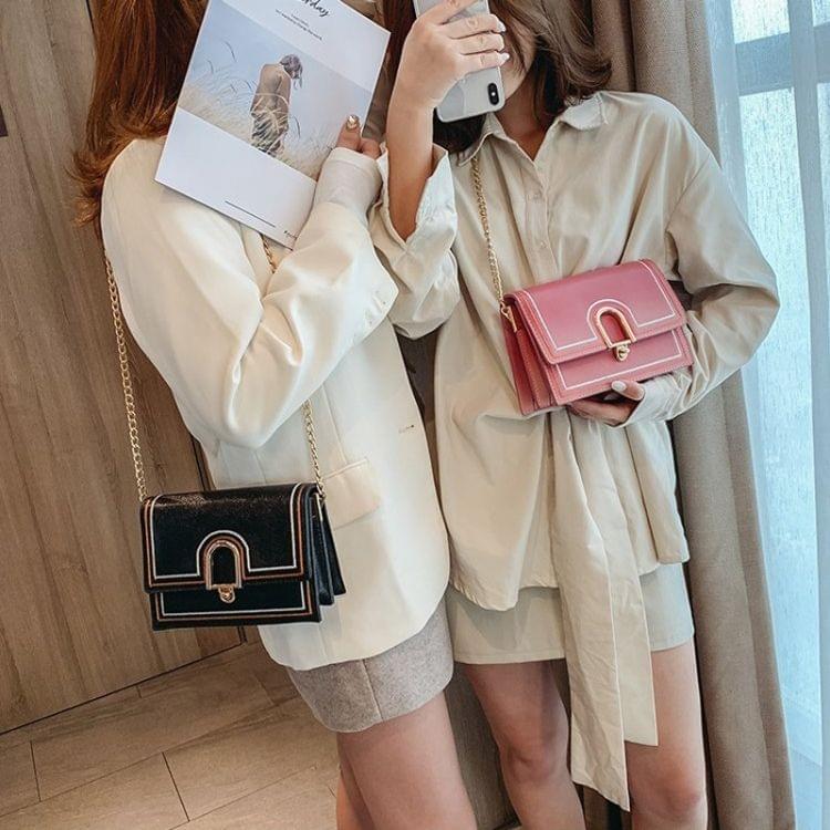 PU Leather Single Shoulder Bag Ladies Handbag Messenger Bag (Pink)