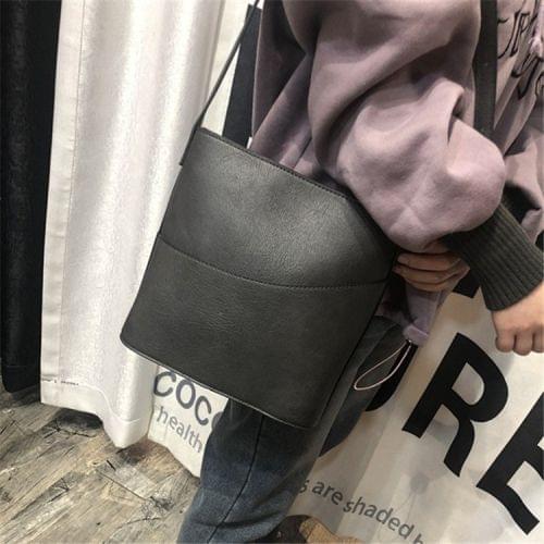 Casual Multifunctional PU Leather Shoulder Bag Ladies Handbag Rivet Crossbody Bag (Grey)