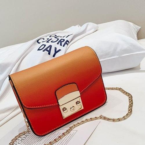 PU Leather Single Shoulder Bag Ladies Handbag Messenger Bag (Orange)