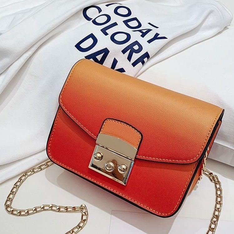 PU Leather Single Shoulder Bag Ladies Handbag Messenger Bag (Orange)