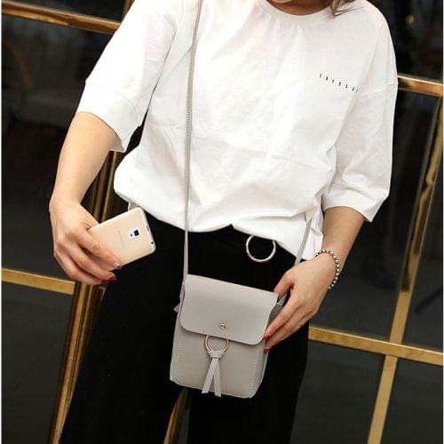Leisure Fashion PU Leather Slant Shoulder Bag Handbag(Grey)