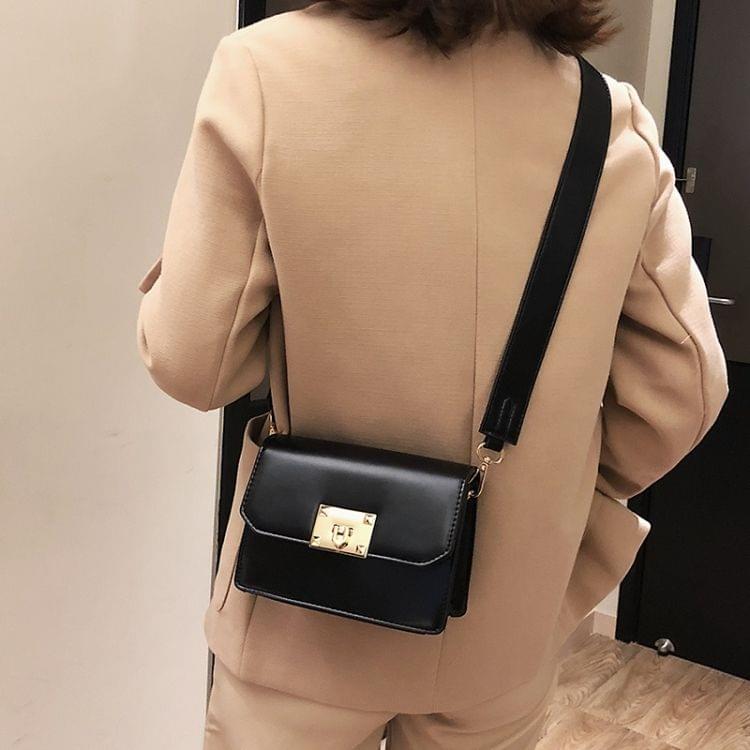 Fashion PU leather single Shoulder Bag Ladies Handbag Messenger Bag (Black)