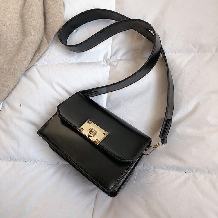Fashion PU leather single Shoulder Bag Ladies Handbag Messenger Bag (Black)