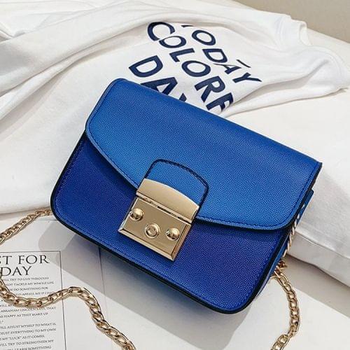 PU Leather Single Shoulder Bag Ladies Handbag Messenger Bag (Blue)