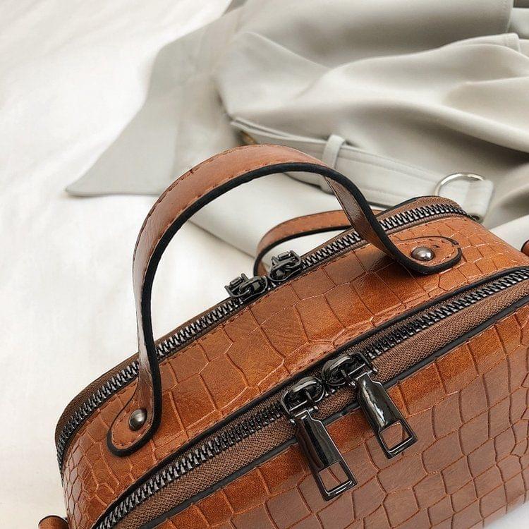 Casual PU Shoulder Bag Ladies Handbag Messenger Bag (Khaki)