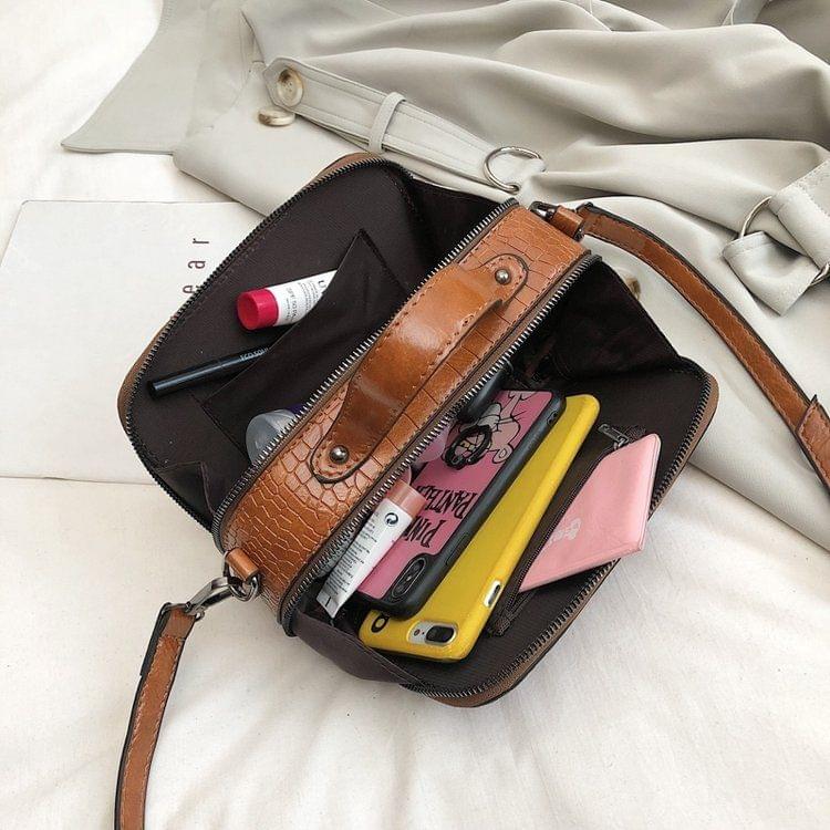 Casual PU Shoulder Bag Ladies Handbag Messenger Bag (Khaki)