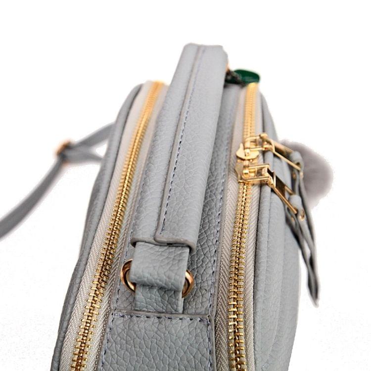 Casual PU Shoulder Bag Ladies Handbag Messenger Bag with Plush Ball