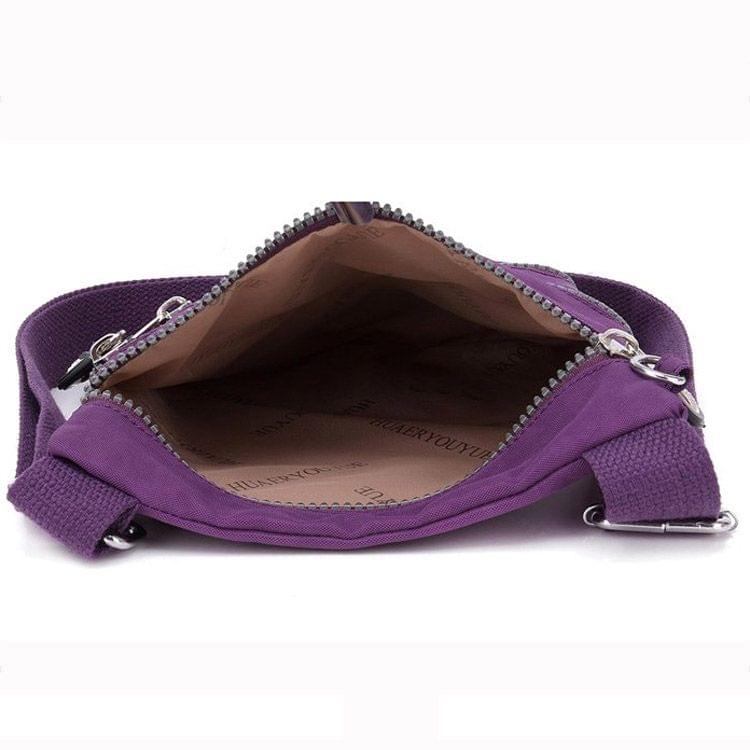 Leisure Fashion Nylon Waterproof Slant Shoulder Bag(Purple)