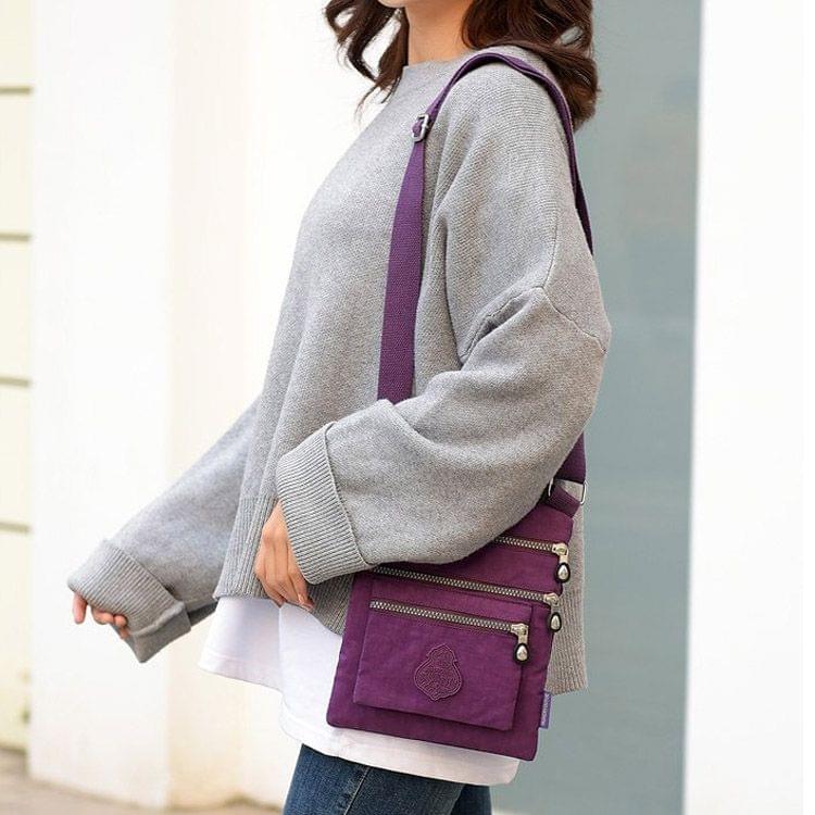 Leisure Fashion Nylon Waterproof Slant Shoulder Bag(Purple)