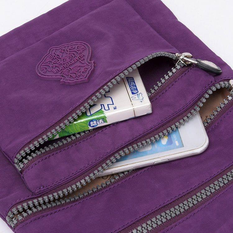 Leisure Fashion Nylon Waterproof Slant Shoulder Bag(Purple)