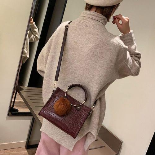 Leisure Fashion PU Leather Slant Shoulder Bag(Wine Red)