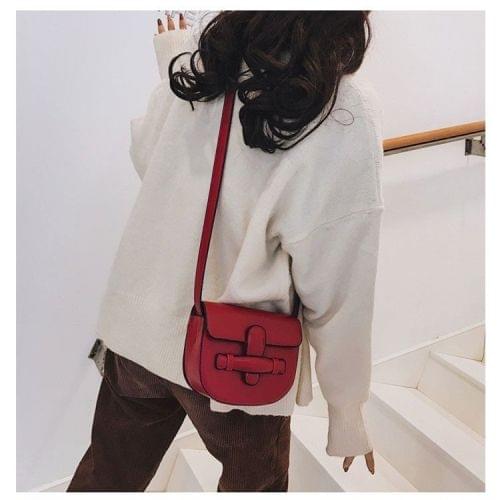 Leisure Fashion PU Leather Slant Shoulder Bag (Red)