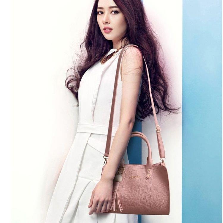 4 in 1 Casual PU Shoulder Bag Ladies Handbag Messenger Bag (Pink)