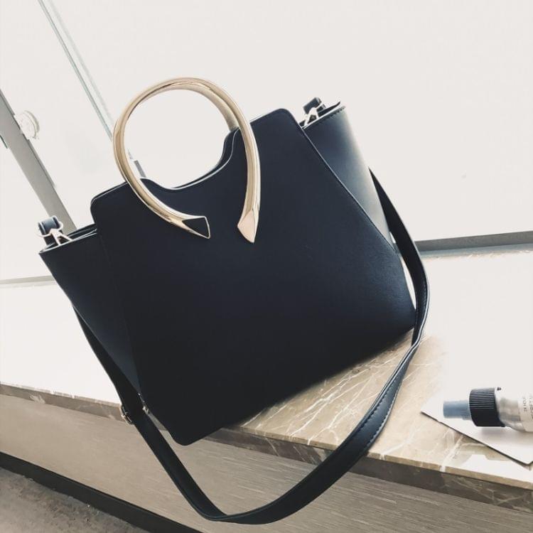Matte PU Leather Single Shoulder Bag Ladies Handbag Messenger Bag (Black)