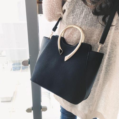 Matte PU Leather Single Shoulder Bag Ladies Handbag Messenger Bag (Black)