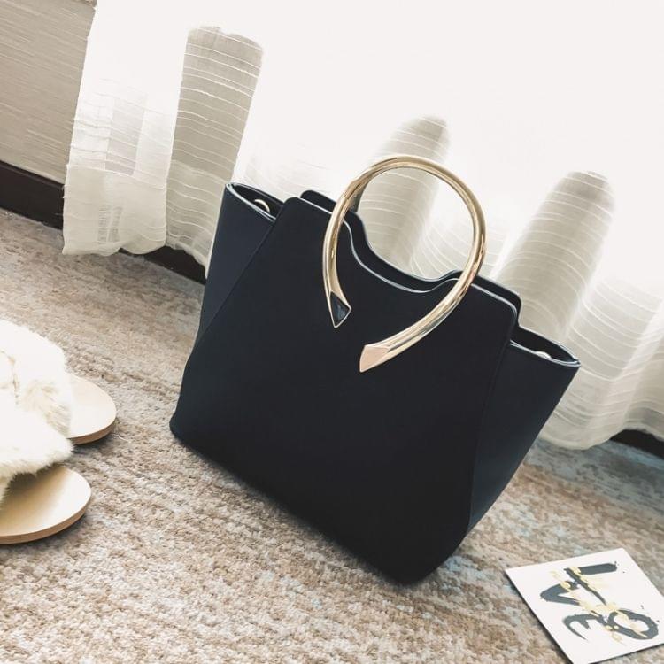 Matte PU Leather Single Shoulder Bag Ladies Handbag Messenger Bag (Black)