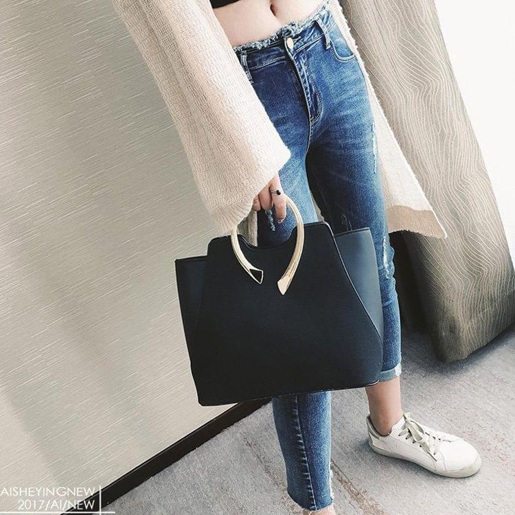 Matte PU Leather Single Shoulder Bag Ladies Handbag Messenger Bag (Black)