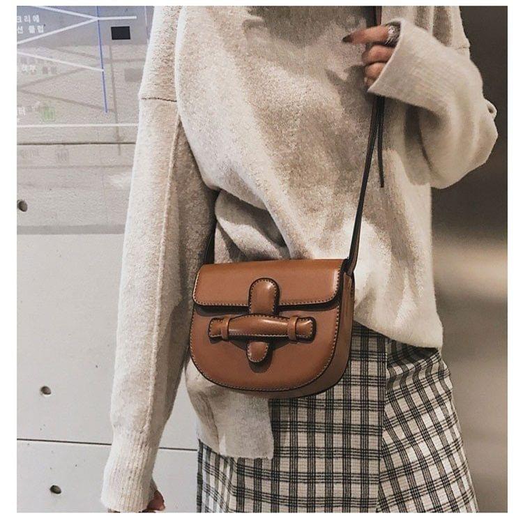 Leisure Fashion PU Leather Slant Shoulder Bag (Brown)