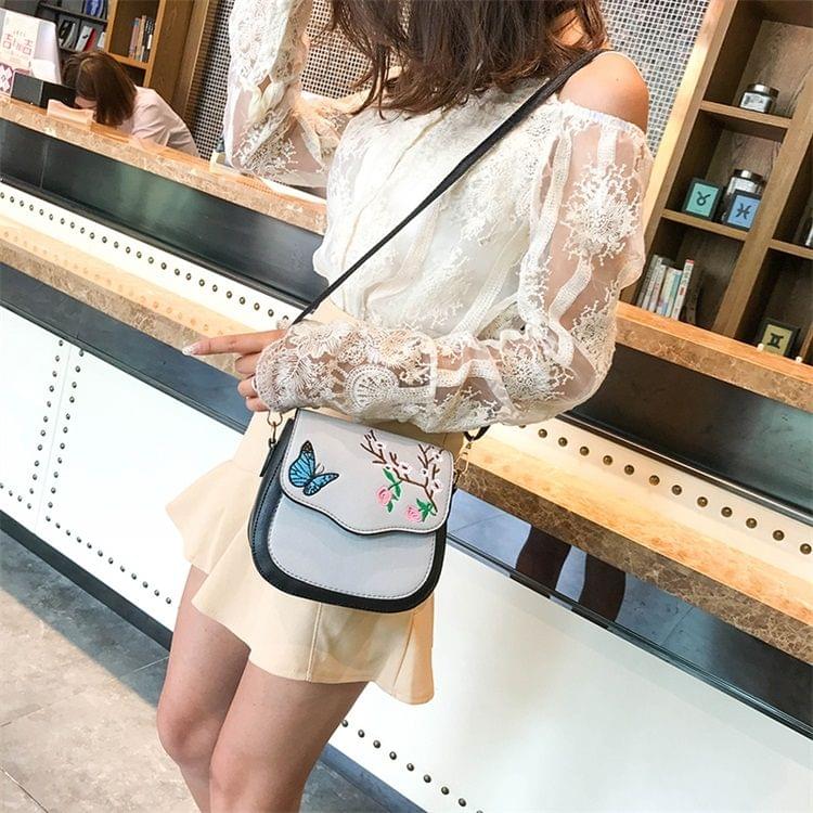 Leisure Fashion PU Leather Slant Shoulder Bag (Grey)