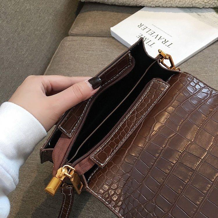 Casual PU Shoulder Bag Ladies Handbag Messenger Bag (Wine Red)