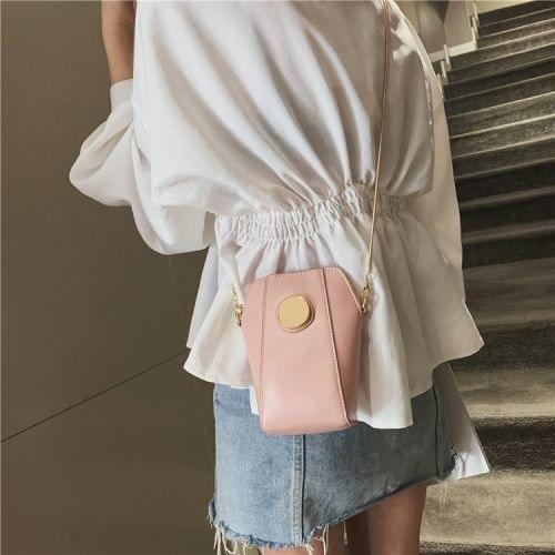 PU Leather Chain Single Shoulder Bag Ladies Handbag Messenger Bag (Pink)