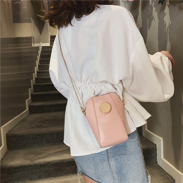 PU Leather Chain Single Shoulder Bag Ladies Handbag Messenger Bag (Pink)