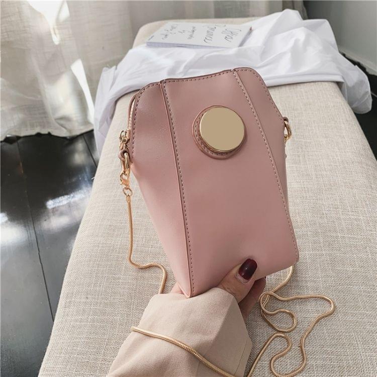 PU Leather Chain Single Shoulder Bag Ladies Handbag Messenger Bag (Pink)