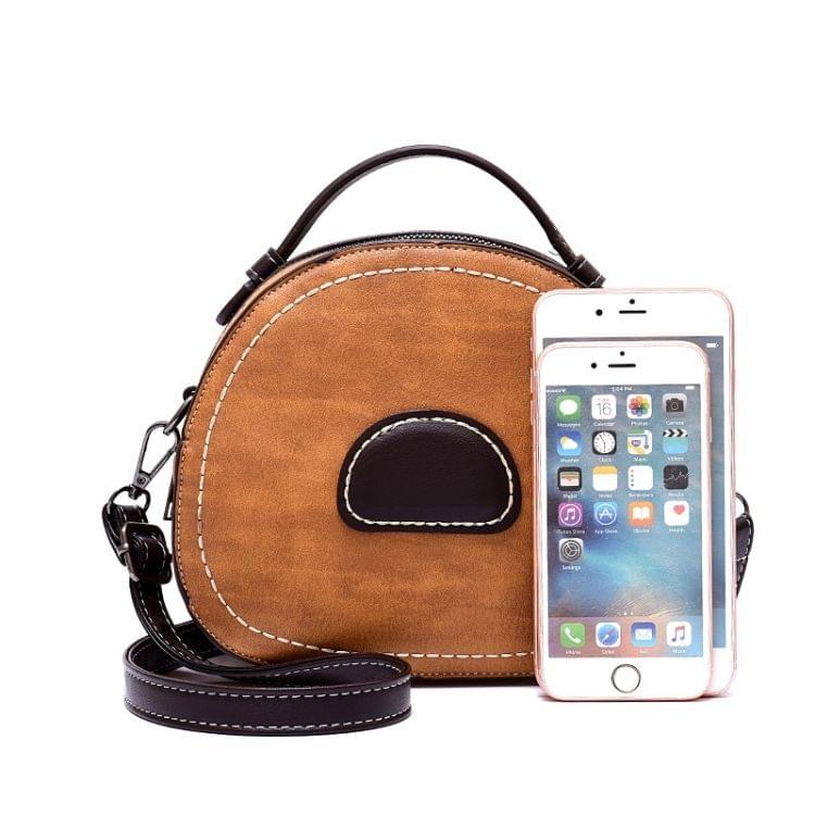 Leisure Fashion PU Slant Shoulder Bag Handbag(Brown)