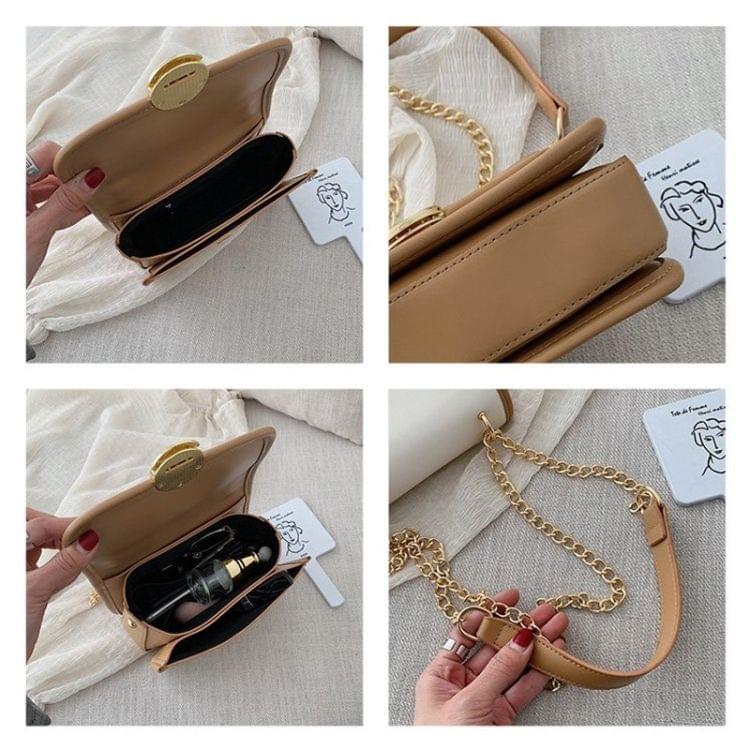 Lock Buckle PU Leather Single Shoulder Bag Ladies Handbag Messenger Bag (Black)