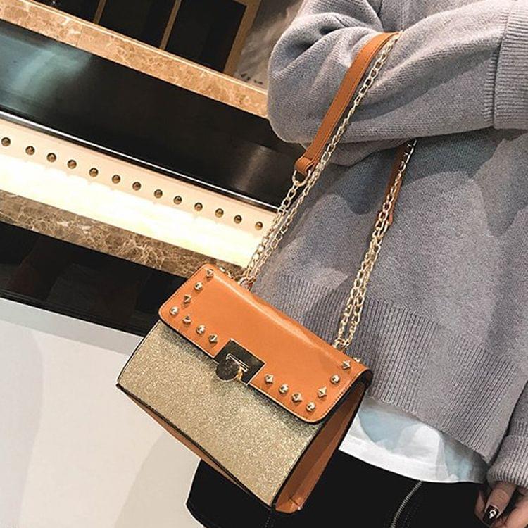 Leisure Fashion PU Leather Chain Slant Shoulder Bag (Brown)