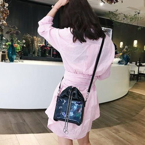 Leisure Fashion PU Leather Slant Shoulder Bag (Black)