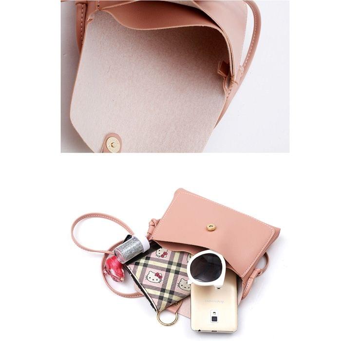 Leisure Fashion PU Leather Slant Shoulder Bag Handbag(Light Brown)