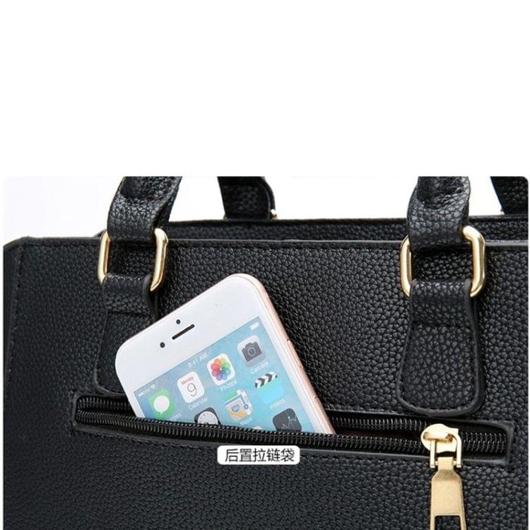 Leisure Fashion PU Slant Shoulder Bag Handbag(Khaki)