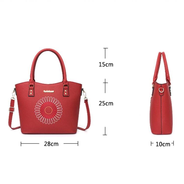 Leisure Fashion PU Slant Shoulder Bag Handbag(Black)