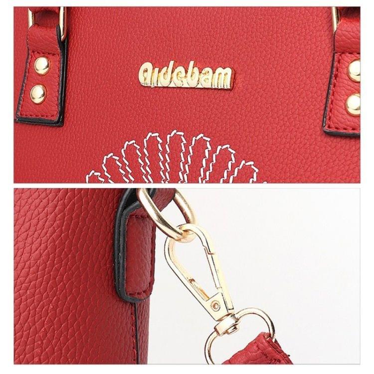 Leisure Fashion PU Slant Shoulder Bag Handbag(Black)