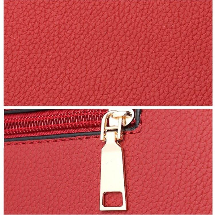 Leisure Fashion PU Slant Shoulder Bag Handbag(Black)