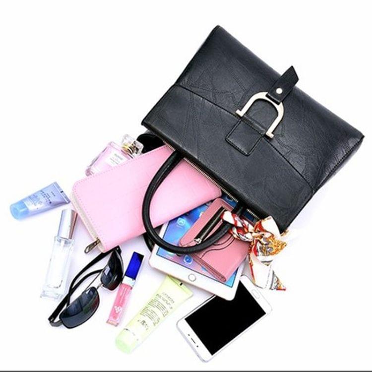 Leisure Fashion PU Slant Shoulder Bag Handbag(Red)