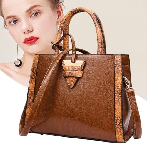 Casual PU Shoulder Bag Ladies Handbag Messenger Bag (Brown)