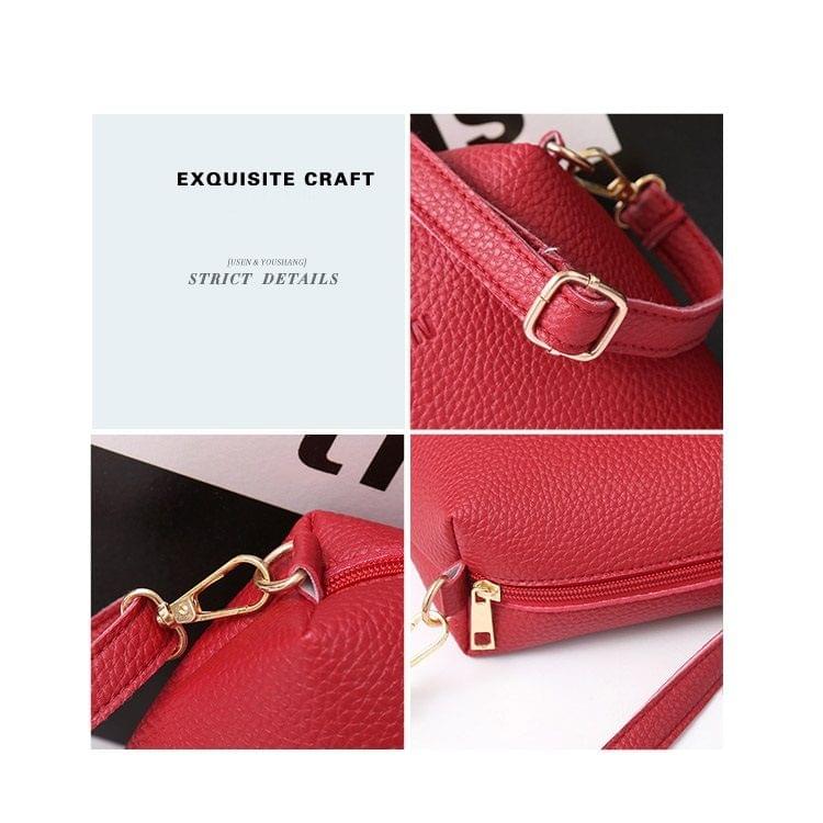 4 in 1 Casual PU Shoulder Bag Ladies Handbag Messenger Bag with Tassel