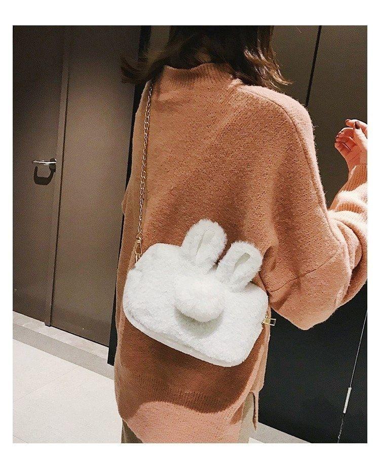 Plush Rabbit Bag Women Handbag Chain-strap Crossbody Bag