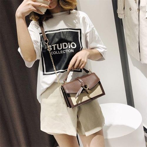 Leisure Fashion PU Leather Slant Shoulder Bag Handbag (Coffee)