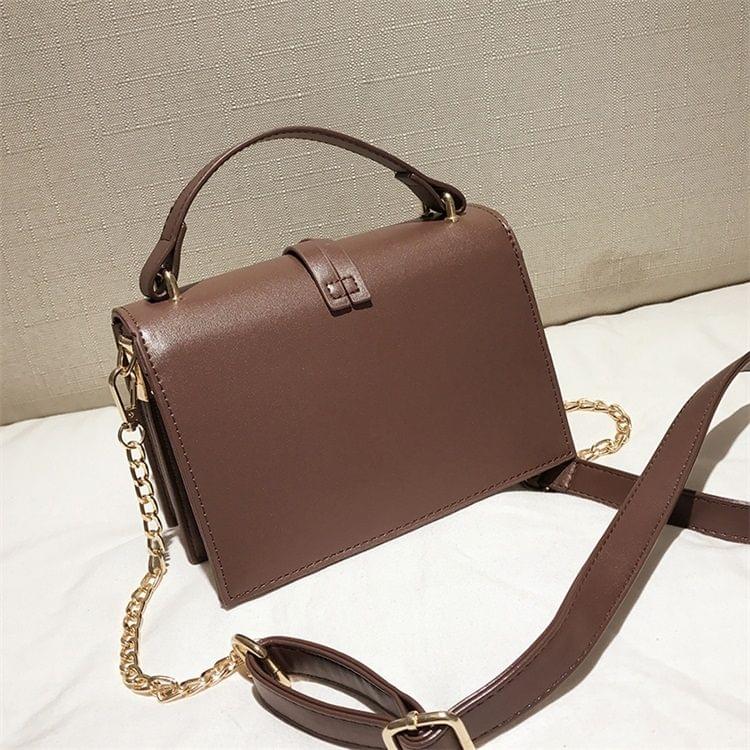 Leisure Fashion PU Leather Slant Shoulder Bag Handbag (Coffee)